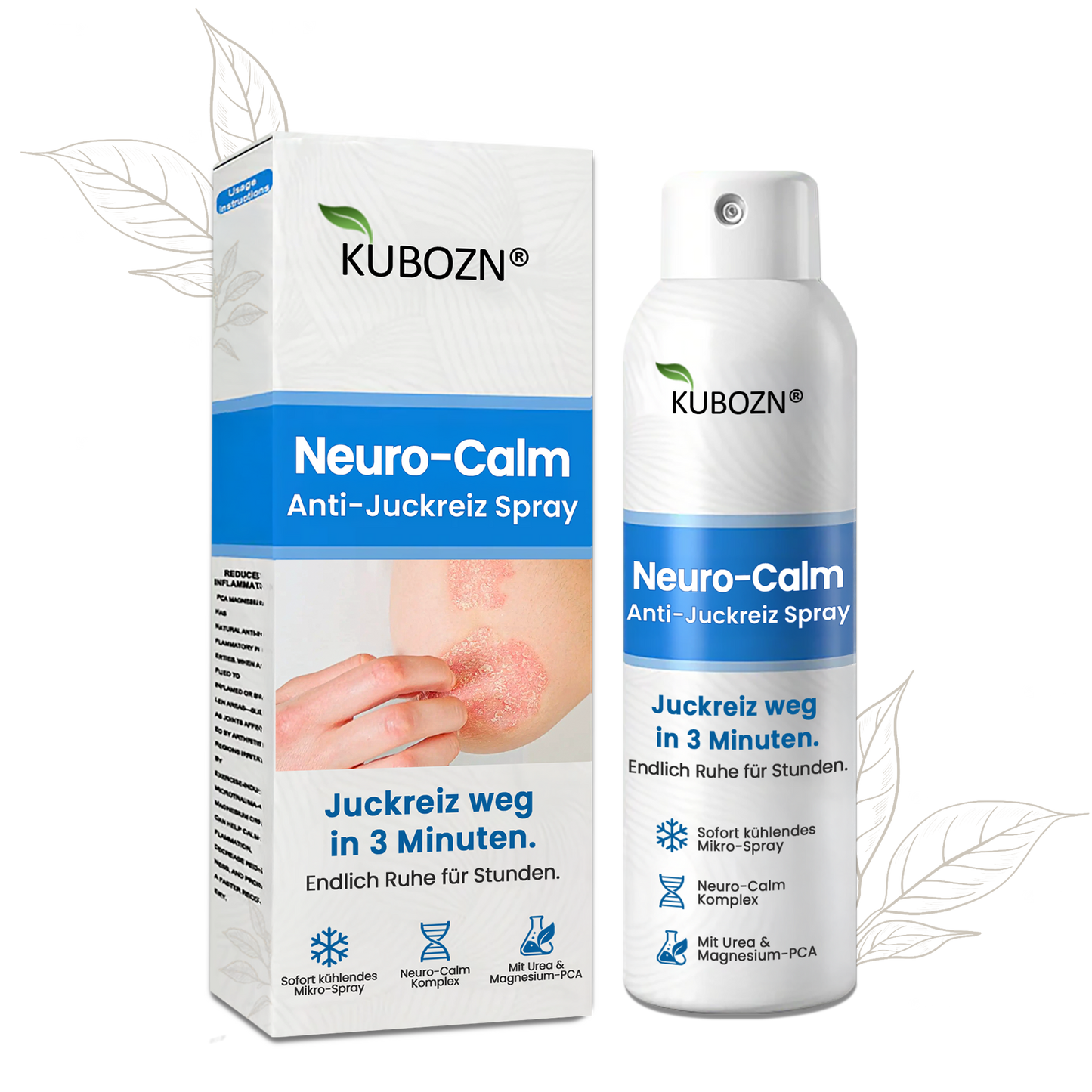 3-Minuten Linderung⚡KUBOZN® Magnesium Kräuter-Spray für Psoriasis-neigende Haut