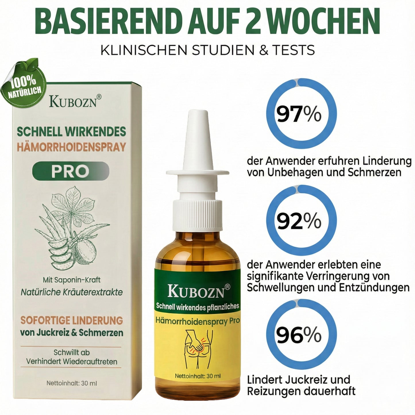 KUBOZN® Pflanzliches Hämorrhoiden-Sofort-Spray Pro